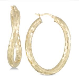 Simone I. Smith Textured Twist Hoop Earrings in 18k Gold Over Sterling Silver